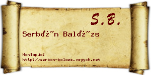 Serbán Balázs névjegykártya